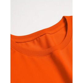 Men'S Stylish Lion Graphic T-Shirt - Brown with Golden Accent Design, Casual Summer Wear, Lightweight Polyester Fabric, Round Neck, Machine Washable, Casual Summer Top|Round Neck Shirt|Polyester Fabric