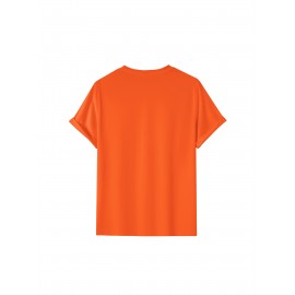Men'S Vibrant Orange Graphic T-Shirt - 