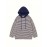 [Polyester Striped Hoodie] 100% Polyester Men's Casual Striped Hoodie - Loose Fit, Crew Neck, Color Block Design, Medium Stretch, Fall/Winter Streetwear Sweatshirt
