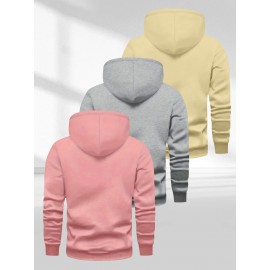 Men'S Casual Minimalist Style Hoodie, Paris Letter Print Men'S Long Sleeve Hoodie Three-Piece Set