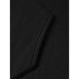 [Men's Cross Print Hooded Sweatshirt] Black Men's 