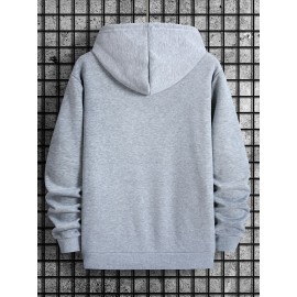 [Men's Cross Print Hooded Sweatshirt] Black Men's 