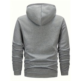 Men's Hooded Sweatshirt - Cold-Resistant Athletic Pullover Hoodie with Front Pocket, Royal Blue Gym Jacket for Running, Hiking, Casual Outfits - Machine Washable Polyester Hoodie for Men, Gym Hoodie