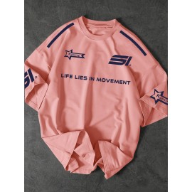 [Men's Slogan T-Shirt] Soft Polyester Men's Street Fashion T-Shirt | 