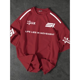 [Men's Slogan T-Shirt] Soft Polyester Men's Street Fashion T-Shirt | 