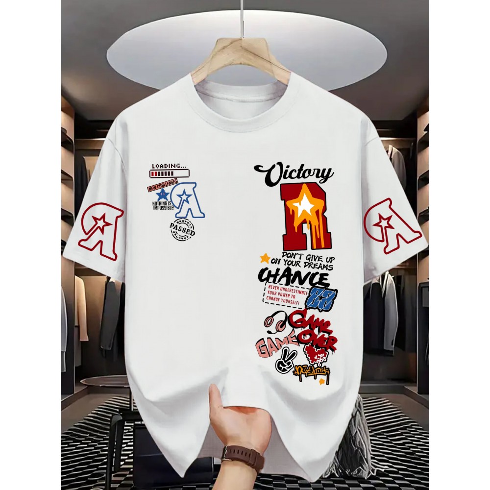 Men'S Vibrant Orange Graphic T-Shirt - 